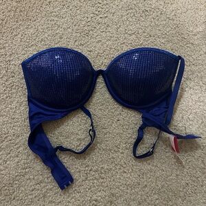 Victoria's Secret Shimmering Blue Bikini Top